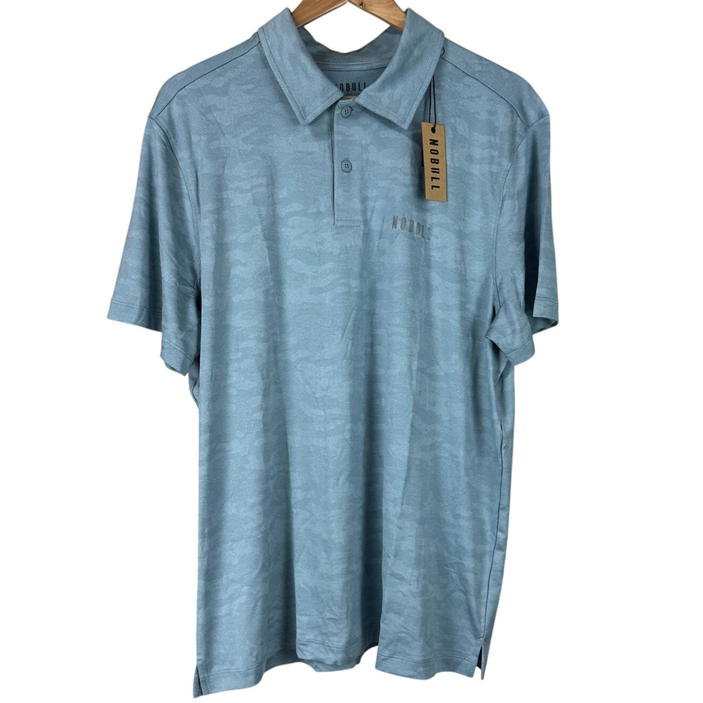 Nobull Men's Golf Polo Performance Blue Camo Size Medium New With Tags